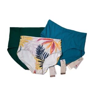 New Calia Swimwear Bottoms Mid High Size Medium Lot of 3 Beach Vacation Summer